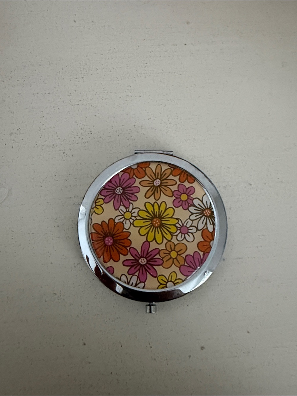 Francesca's Collections Floral Compact Mirror - Pink, Yellow & Orange